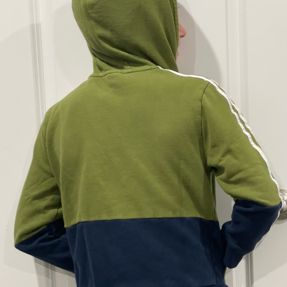 Green and blue adidas sweatshirt great for winter time for boys.